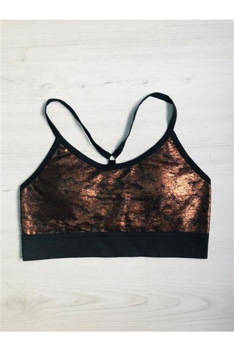 Butik Özgürce Kadın Kahverengi Destekli Ip Askılı Spor Büstiyer