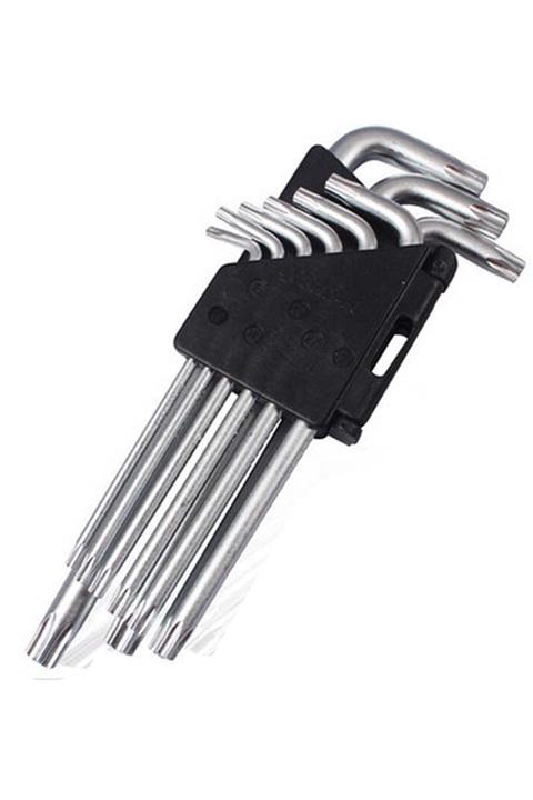 xolo 9 Parça Kısa Torx Yıldız Alyan Allen Alyan Anahtarı Takımı Seti Kısa Model Siyah