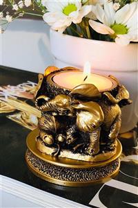 ROTA MAİSON Fil Gold Dekoratif Tealight Mumluk