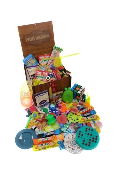 Nostaljik Lezzetler Ahşap Gıda Ve Oyuncak Kutusu  Iyiki Varsın