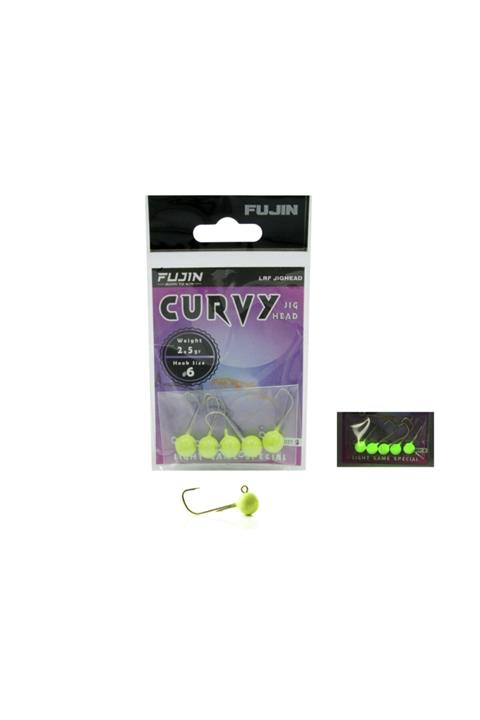 Fujin Curvy Lemon Glow Jig Head 8 No 2gr