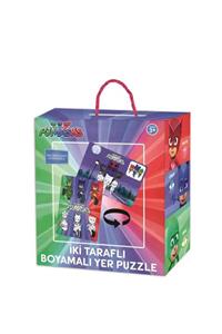 Trio Pj Mask Pijamaskeliler Çift Taraflı Kutulu Yer Puzzle/yapboz 24 Parça