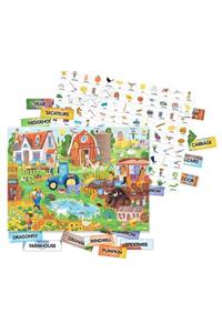 Burnis Toy Gerçek Headu 100 Ingilizce Kelime Çiftlik Puzzle 99