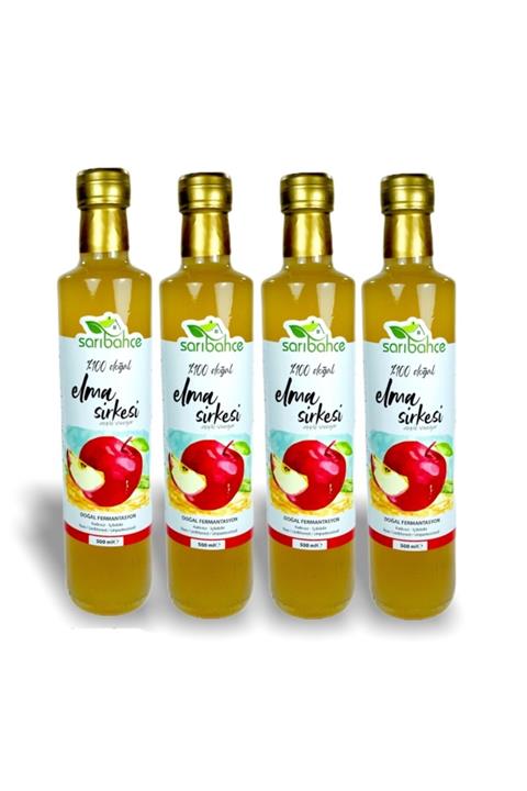 Sarıbahçe Elma Sirkesi Doğal Fermente 500 Ml - 4lü Paket