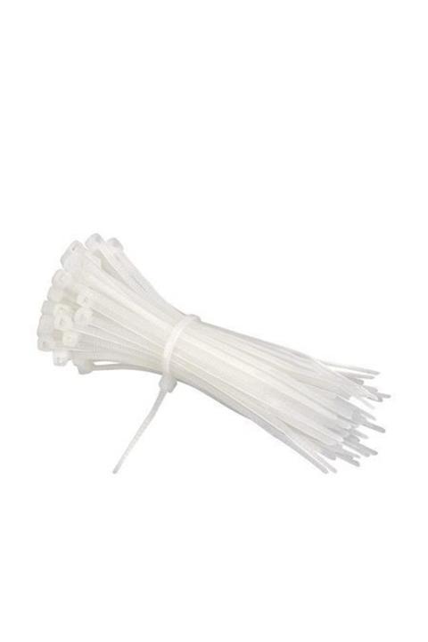 AKSUFEZ Beyaz  Plastik Cırt Kelepçe 4.8 X 250 mm 100 lü Tnr-0247