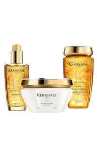 Kerastase Bakım Seti Şampuan 250 ml + Elixir Ultime Le Masque 200 ml + L'huile Originale Bakım Yağı 100 ml