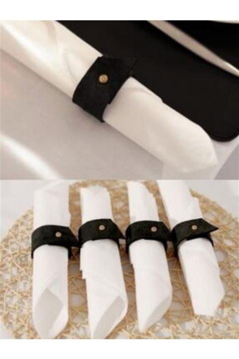 Maxmillen Deri Peçetelik - Siyah 4'lü