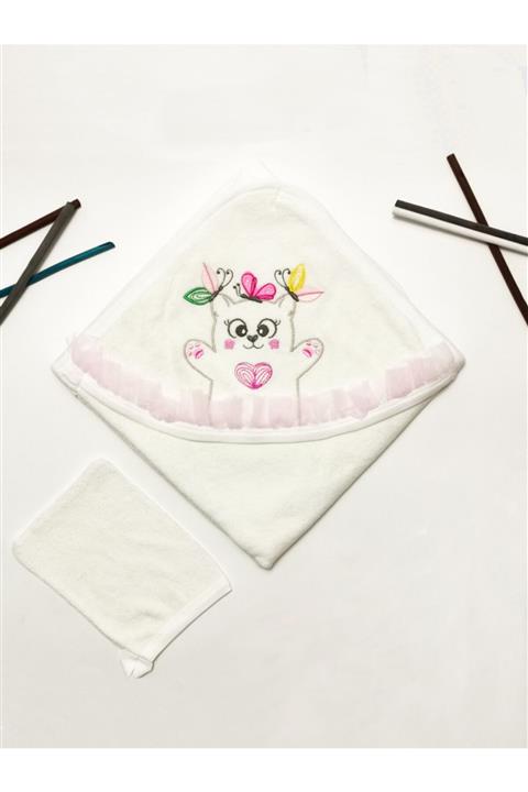 imajbebe Kelebekli Pisi Kız Örme Silgi Havlu