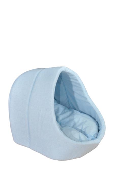 demsa Köpek Yatağı Mağara Yıkanabilir Elyaf Minderli Yumuşak Mavi