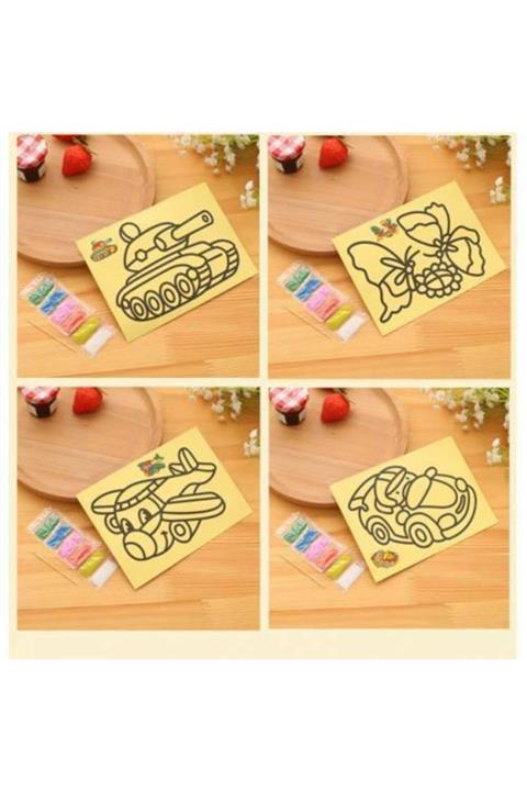 Dem Ticaret A4 Boyutunda 20 Adet Kum Boyama Seti, Büyük Boy Kum Boyama Seti