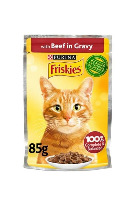 Purina Friskies Yetişkin Kedi İçin Sığır Etli Pouch Konserve Yaş Mama 85 gr
