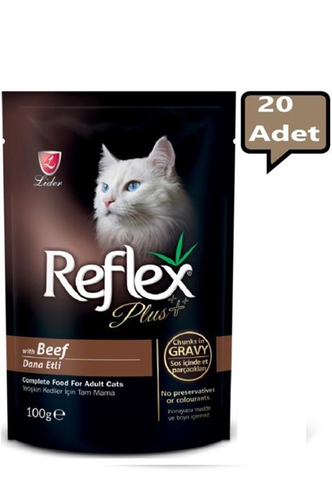 Reflex Plus Biftekli Gravy Soslu Pouch Kedi Konservesi 100 Gr - 20 Adet