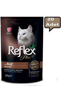 Reflex Plus Biftekli Gravy Soslu Pouch Kedi Konservesi 100 Gr - 20 Adet