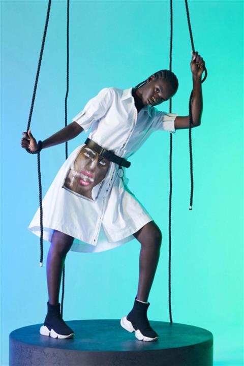 FILOSOFIA ISTANBUL Kadın Kemerli Baskılı Poplin Elbise