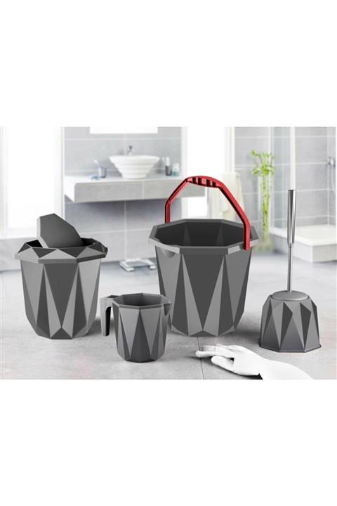 Quka Plastic Quka Vanity Banyo Temizlik Seti 4 Parça