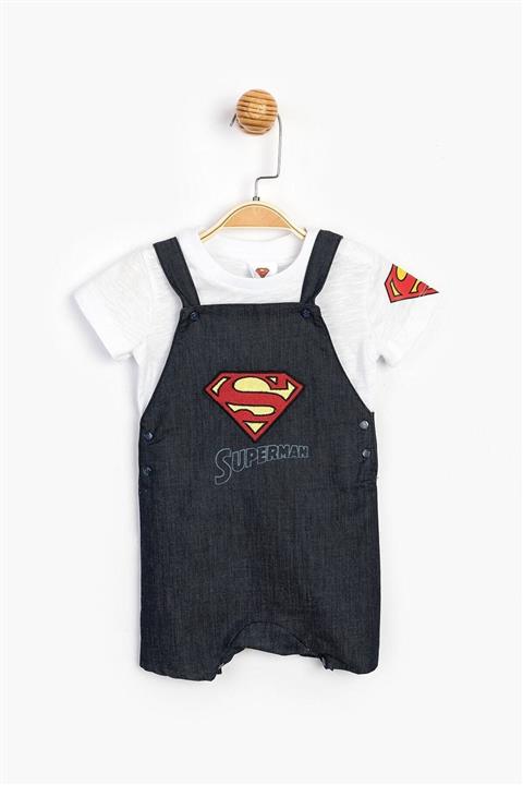 Çimpa Çorap Çamaşır Erkek Bebek Lacivert Superman Salopet Takım