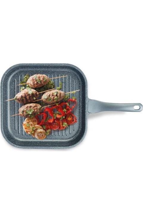 ThermoAD Alüminyum Döküm Granit Kare Izgara Tava 28cm Fma00526