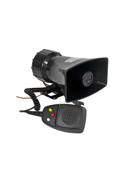 Carub 12v Elektronik Siren Büyük Mikrofonlu Siyah Br2744106