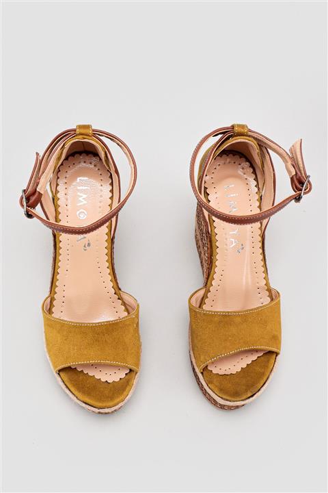 Limoya Kathy Yeşil Süet Dolgu Topuklu Sandalet