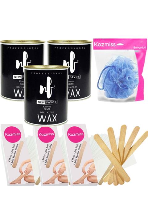 Kozmiss New Favor 800 Ml Silver Konserve Sir Ağda Seti 8 Parça