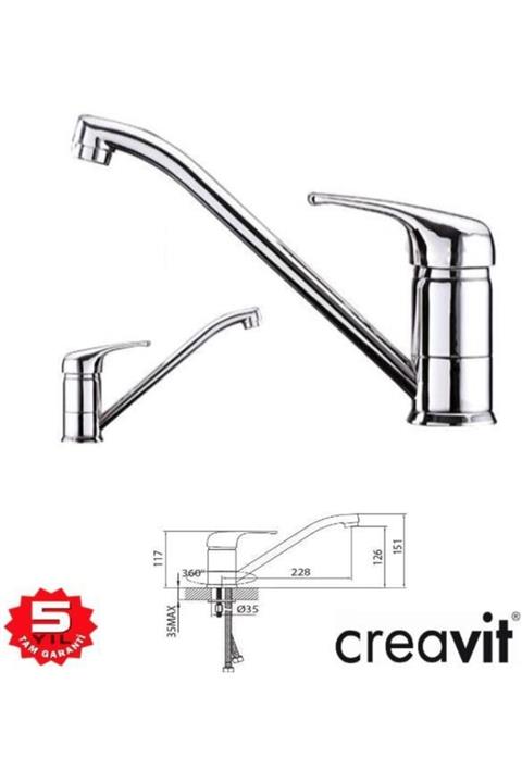 Creavit Mutfak / Evye / Eviye Bataryası Armatürü Larix Lr4101