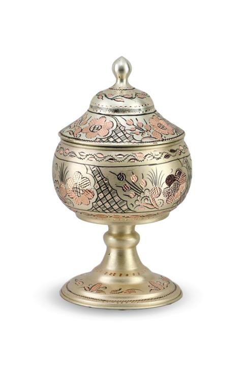 Sonay Bakırcılık Gümüş Ayaklı Büyük Bakır Şekerlik