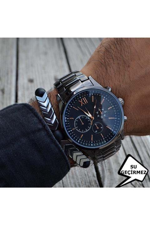 DEEPWELL Su Geçirmez Erkek Kol Saati Bileklik Hediyeli