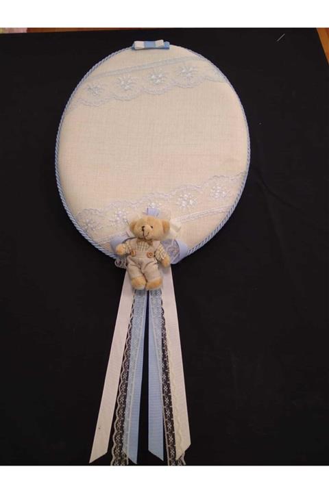 ALMO Oval Ayıcıklı Bebek Kapı Süsü