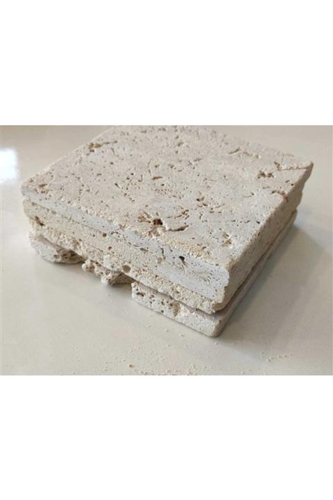 Polen Stone Traverten Tencere/tava Altlığı Doğal Taş 15cmx15cm - 1,5cm Kalınlık