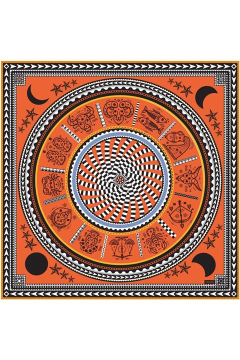 Valeri Kadın Zodiac Twill Ipek Fular