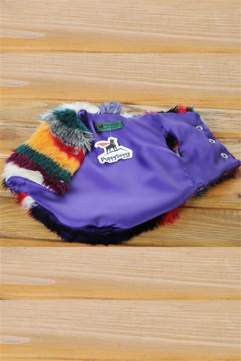 PuppyDoggy Festival Peloş Kürk Çitçitli Yelek Köpek Kıyafeti