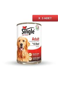 SINGLE Biftekli Köpek Konservesi 415 Gr (3 Adet)