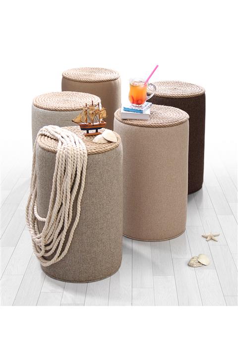 Lorencehome Filika Sehpa Puf - Krem