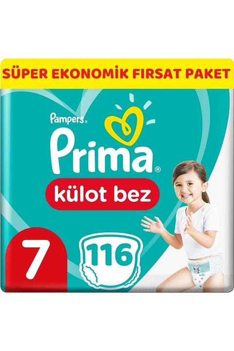Prima Külot Bebek Bezi Beden:7 (17+) Xl 116 Adet Süper Ekonomik Fırsat Pk