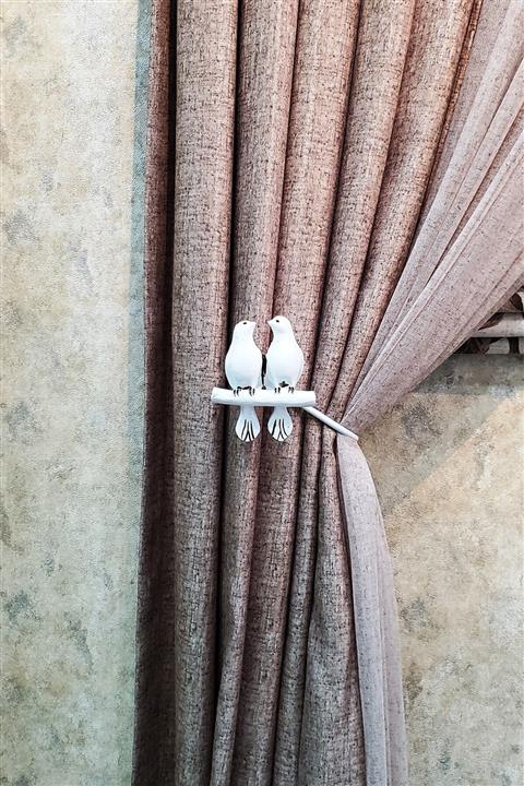 lissehome Kuşlu U Renso Beyaz Eskitme