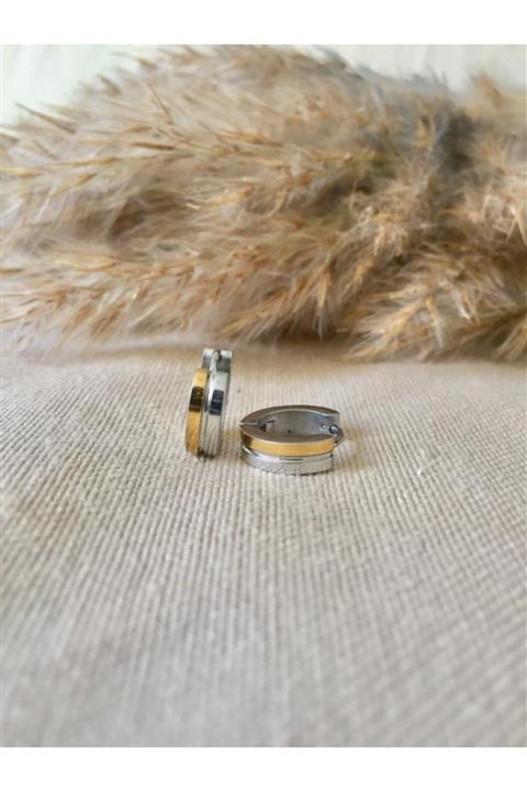 Jaida Moda Unisex Çift Renk 316l Cerrahi Çelik 8 mm Halka Küpe