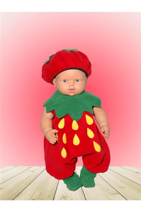 Zeze Kostüm Bebek Kırmızı Çilek Kostüm