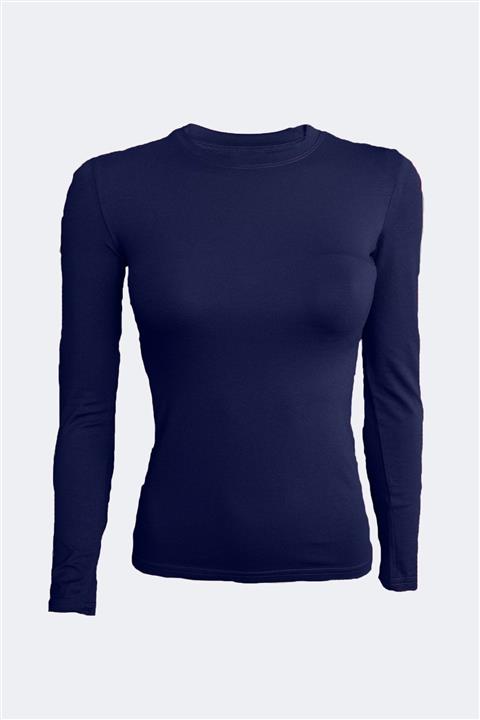 Malabadi Lacivert 182 Kadın Uzun Kol Bisiklet Yaka Body