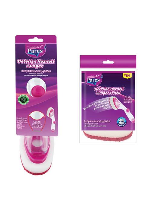 Parex Deterjan Hazneli Temizlik Süngeri + Yedek