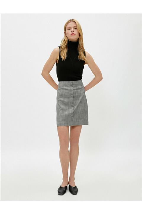 Koton Kadın Dügme Detayli Mini Etek
