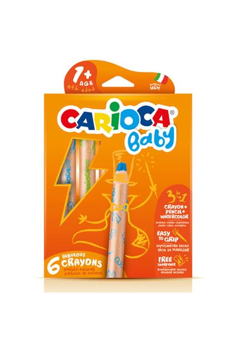CARIOCA Baby Jumbo 6'lı 3 In1 Ahşap Gövdeli Boya Kalemi 42817