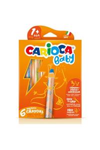 CARIOCA Baby Jumbo 6'lı 3 In1 Ahşap Gövdeli Boya Kalemi 42817