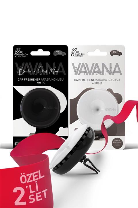 VAVANA Araba Kokusu - Oto Havalandırma Kokusu Siyah Beyaz Set