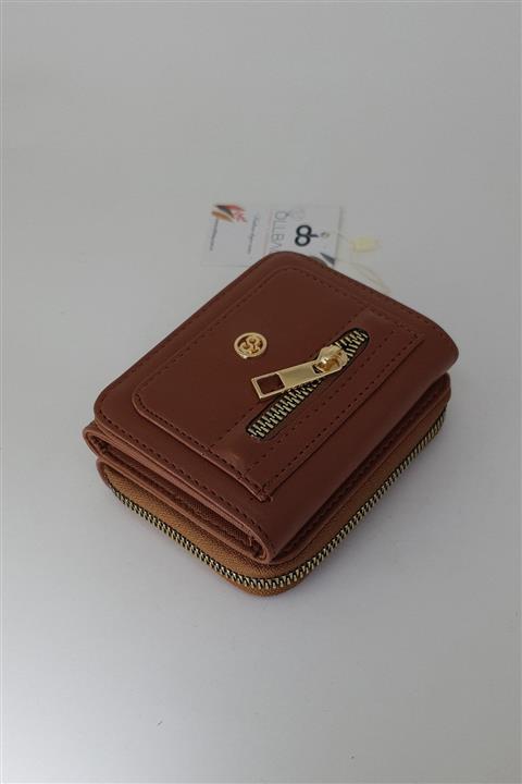OLLBAG Taba Renk Tokalı Fermuarlı Ve Çok Bölmeli Kadın Kadın Aksesuar Cüzdan Kartlık Exclusıve