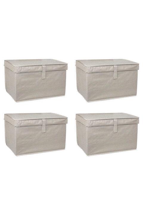 tofipashop 4 Adet Kapaklı Çok Amaçlı Çamaşır Saklama Düzenleme Hurç, Kutu Mini 40x30x26