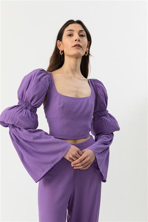 Marsi Official Femme Kol Detaylı Mor Üst