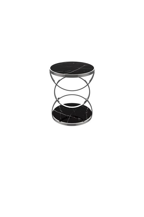 MAKSA Guida Alexandrette Black Parlak Paslanmaz Yan Sehpa