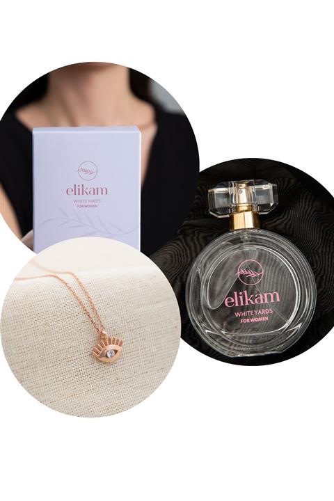 Elikam Kadın Göz Model 925 Ayar Gümüş Kolye Ve Parfüm Seti