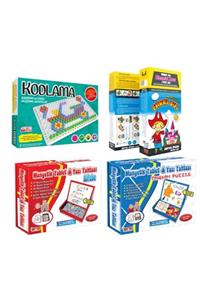 Redka/KumToys Kodlama+farkı Bul+manyetik Tablet Alfabe+manyetik Tablet Tangram (4'lü Set)