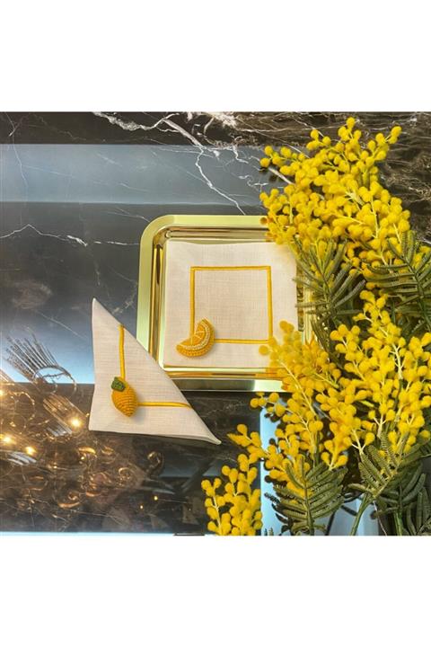 ELİTHOMEDEKOR 2li Limon Model Kokteyl Peçetesi